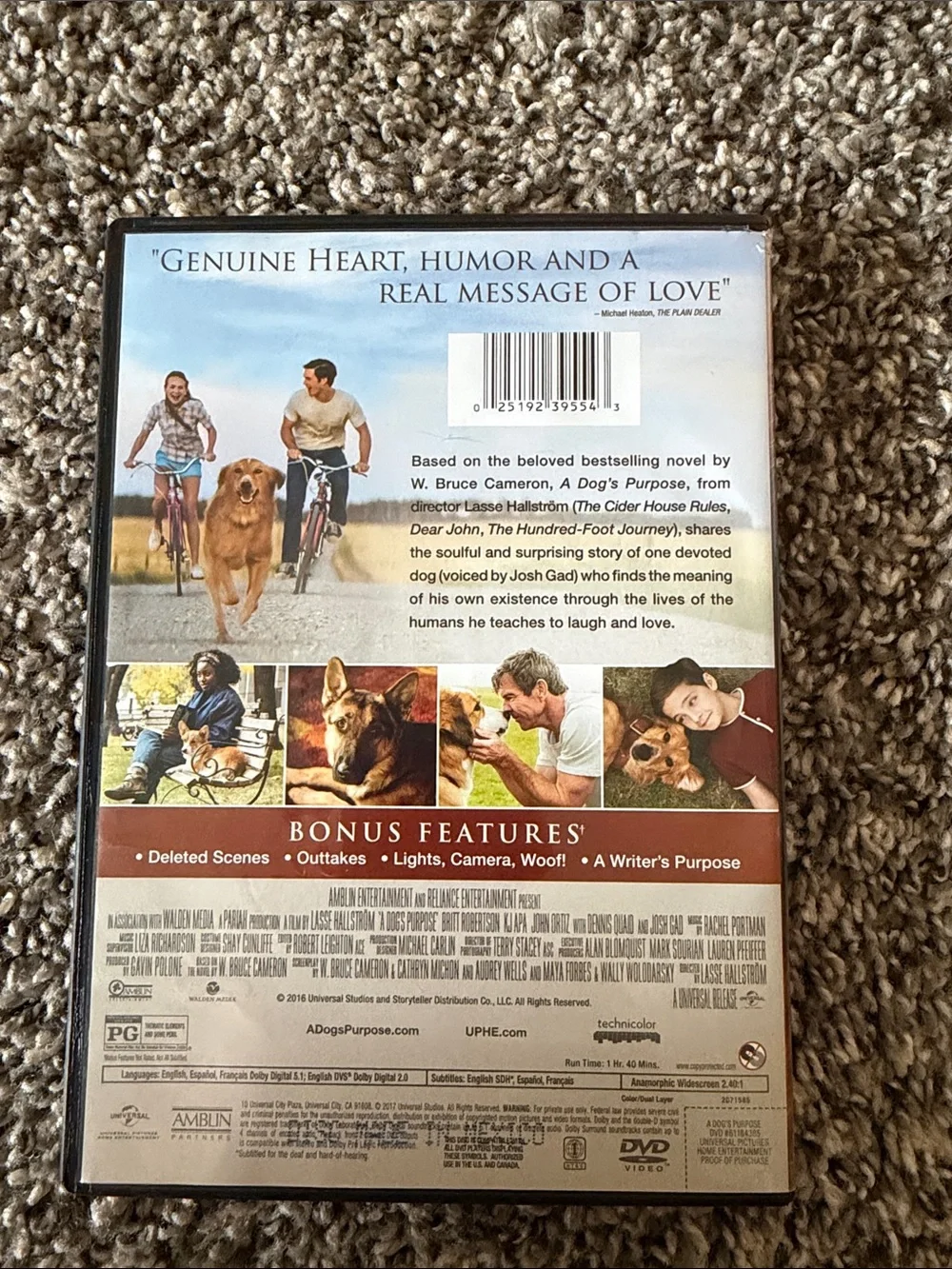 A Dog's Purpose (Golden) DVD - Heartwarming Dog Film